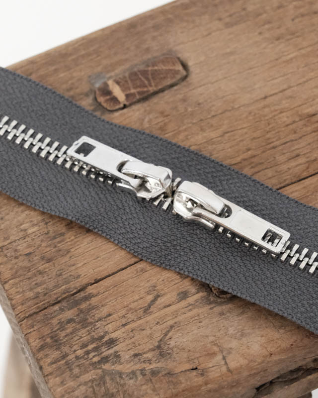 Fermeture Double Curseur 40CM gris foncé